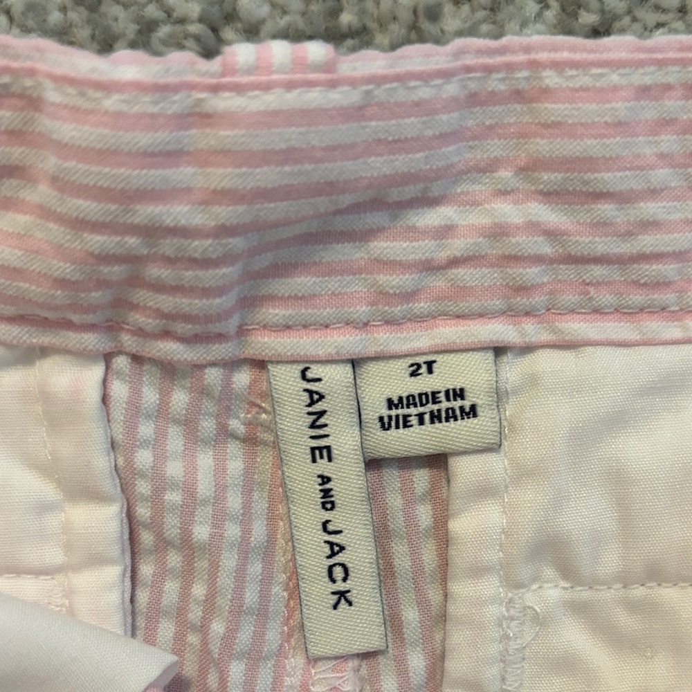 Janie and Jack Pink and White Striped Apparel
